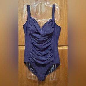 Ruby Ribbon Swimsuit one piece. color: Purple,  Size: 18 EUC. Adjustable straps
